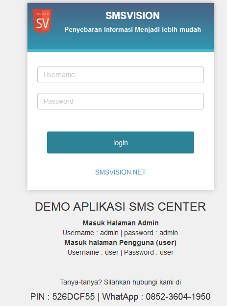 aplikasi sms center